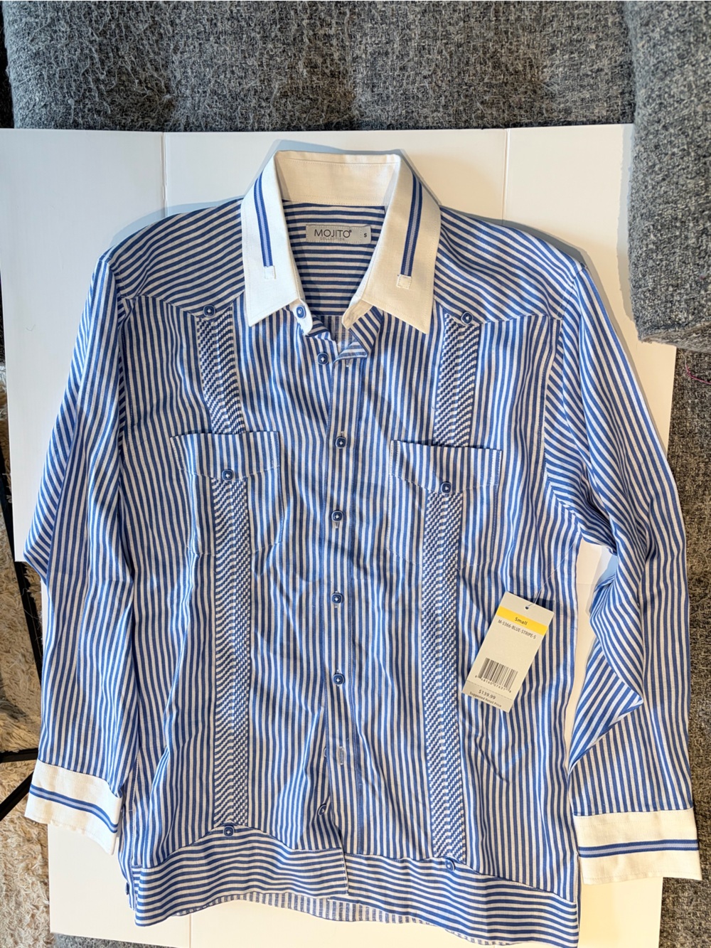 Blue & White Striped Button-Down Shirt